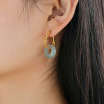 Jade Fusion Hoop Earrings - floysun