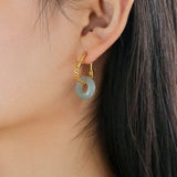 Jade Fusion Hoop Earrings - floysun