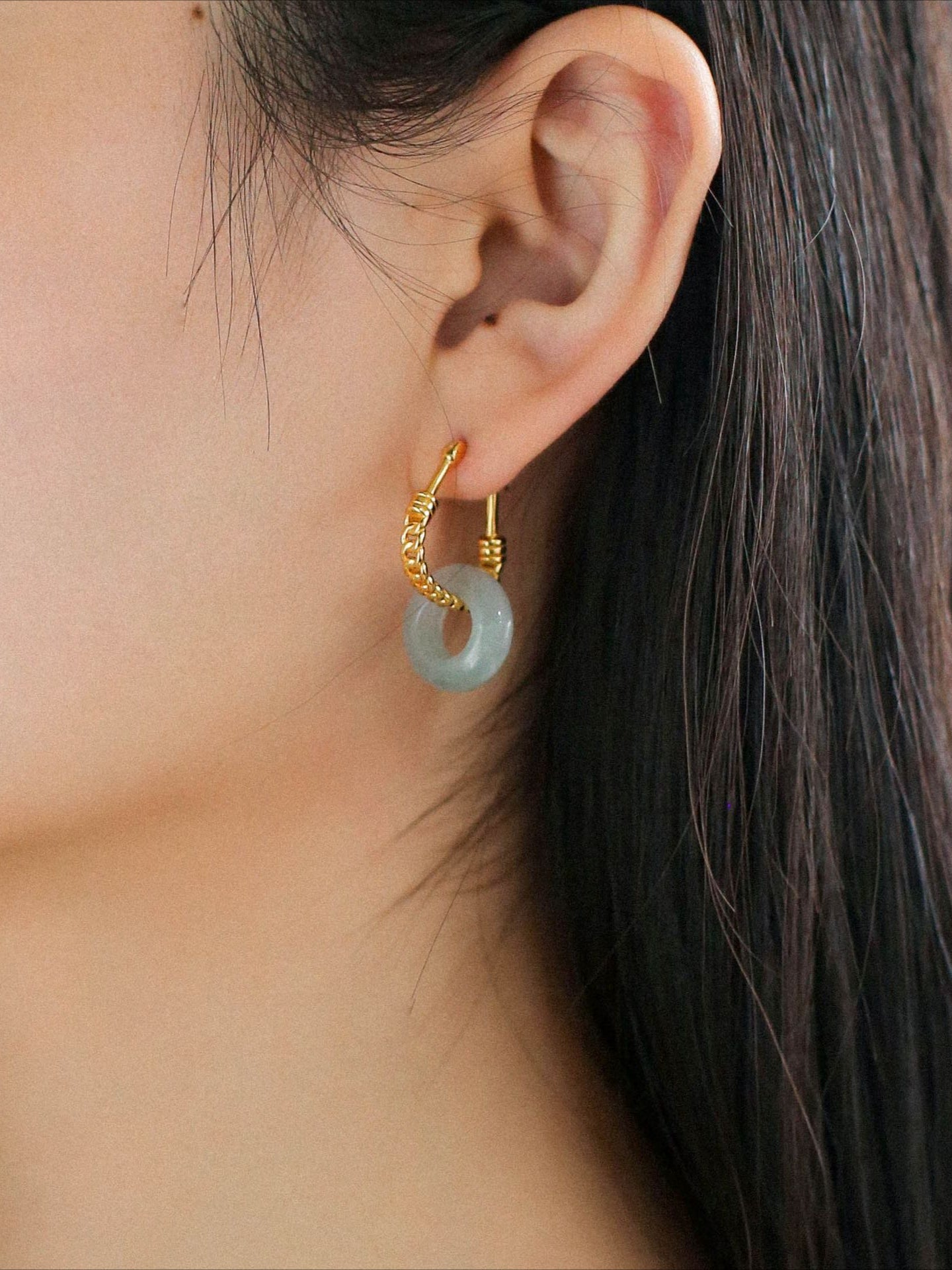 Jade Fusion Hoop Earrings - floysun