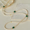 Jade Grace Green Agate Long Pearl Necklace - floysun