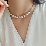 Knot Clasp Pearl Short Necklace - floysun