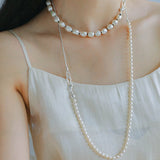 Knot Clasp Pearl Short Necklace - floysun