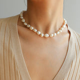 Knot Clasp Pearl Short Necklace - floysun