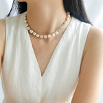 Knot Clasp Pearl Short Necklace - floysun