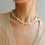 Knot Clasp Pearl Short Necklace - floysun