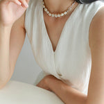 Knot Clasp Pearl Short Necklace - floysun