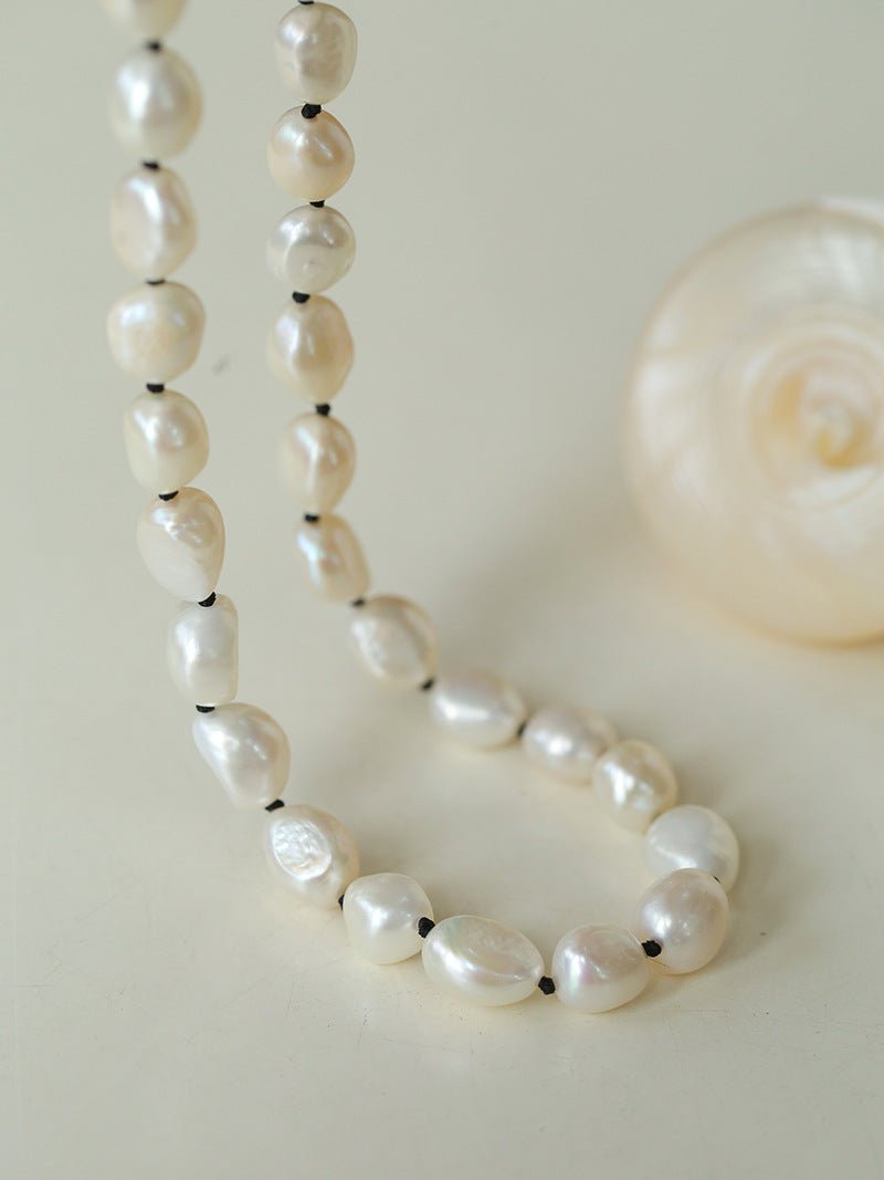 Knot Clasp Pearl Short Necklace - floysun