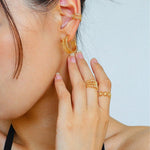 Lace Pattern Diamond Ear Cuff - floysun