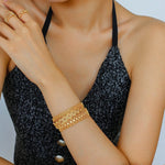 Lace Pattern Diamond Open Bangle - floysun