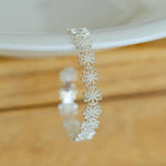 Lace Pattern Diamond Open Bangle - floysun