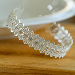 Lace Pattern Diamond Open Bangle - floysun