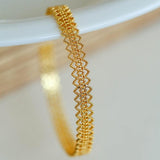 Lace Pattern Diamond Open Bangle - floysun