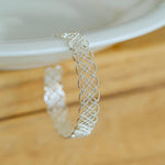 Lace Pattern Diamond Open Bangle - floysun