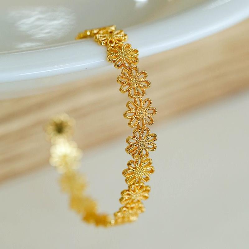 Lace Pattern Diamond Open Bangle - floysun