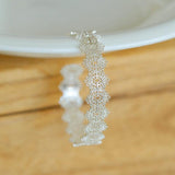 Lace Pattern Diamond Open Bangle - floysun