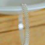 Lace Pattern Diamond Open Bangle - floysun