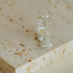 Lace Pattern Diamond Open Ring - floysun