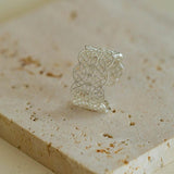 Lace Pattern Diamond Open Ring - floysun