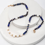 Lapis and Pearl Beaded Necklace - floysun