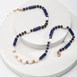 Lapis and Pearl Beaded Necklace - floysun