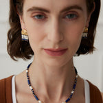 Lapis and Pearl Beaded Necklace - floysun