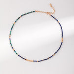 Lapis Lazuli Broken Gold Bead Necklaces - floysun