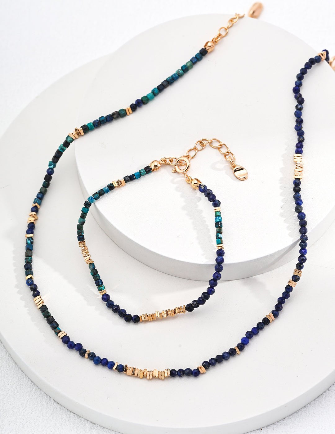 Lapis Lazuli Broken Gold Bead Necklaces - floysun