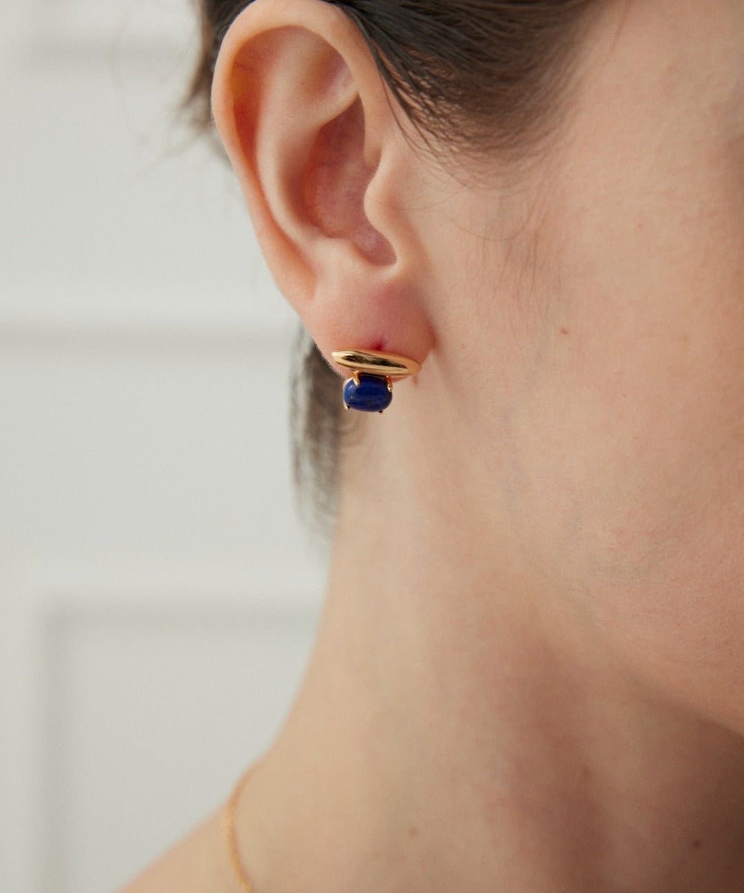 Lapis Lazuli / Malachite Minimalist Earrings - floysun