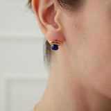 Lapis Lazuli / Malachite Minimalist Earrings - floysun