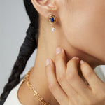 Lapis Lazuli Pearl Earrings - floysun