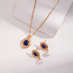 Lapis Lazuli Pearl Earrings - floysun