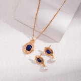 Lapis Lazuli Pearl Earrings - floysun