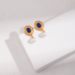 Lapis Lazuli Pearl Earrings - floysun