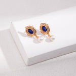 Lapis Lazuli Pearl Earrings - floysun