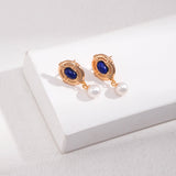 Lapis Lazuli Pearl Earrings - floysun