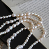 Large and Small Pearls Spliced Extra Long Pearl Necklace - Large Pearl Style - floysun