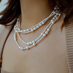 Large and Small Pearls Spliced Extra Long Pearl Necklace - Small Pearl Style - floysun