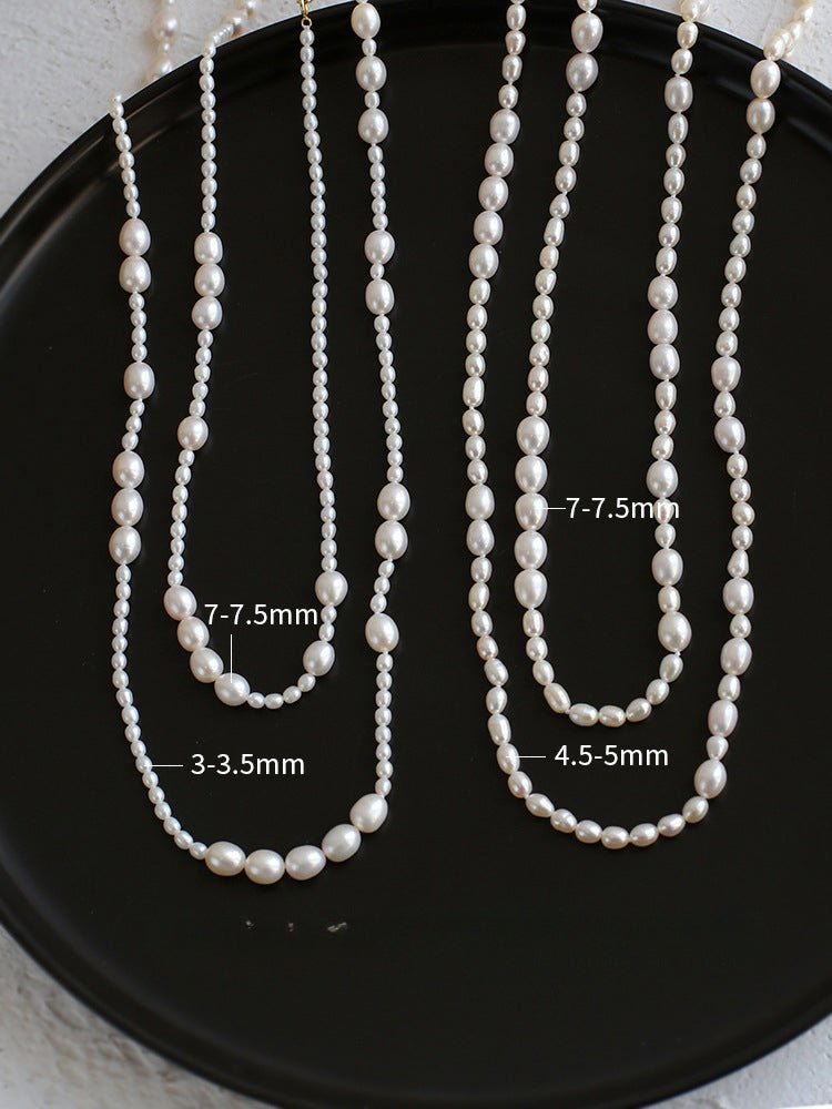 Large and Small Pearls Spliced Extra Long Pearl Necklace - Small Pearl Style - floysun