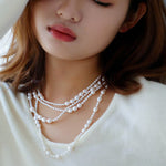 Large and Small Pearls Spliced Extra Long Pearl Necklace - Small Pearl Style - floysun