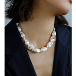 Large Baroque Colored Diamond Pearl Necklace - floysun