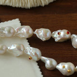 Large Baroque Colored Diamond Pearl Necklace - floysun