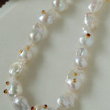 Large Baroque Colored Diamond Pearl Necklace - floysun