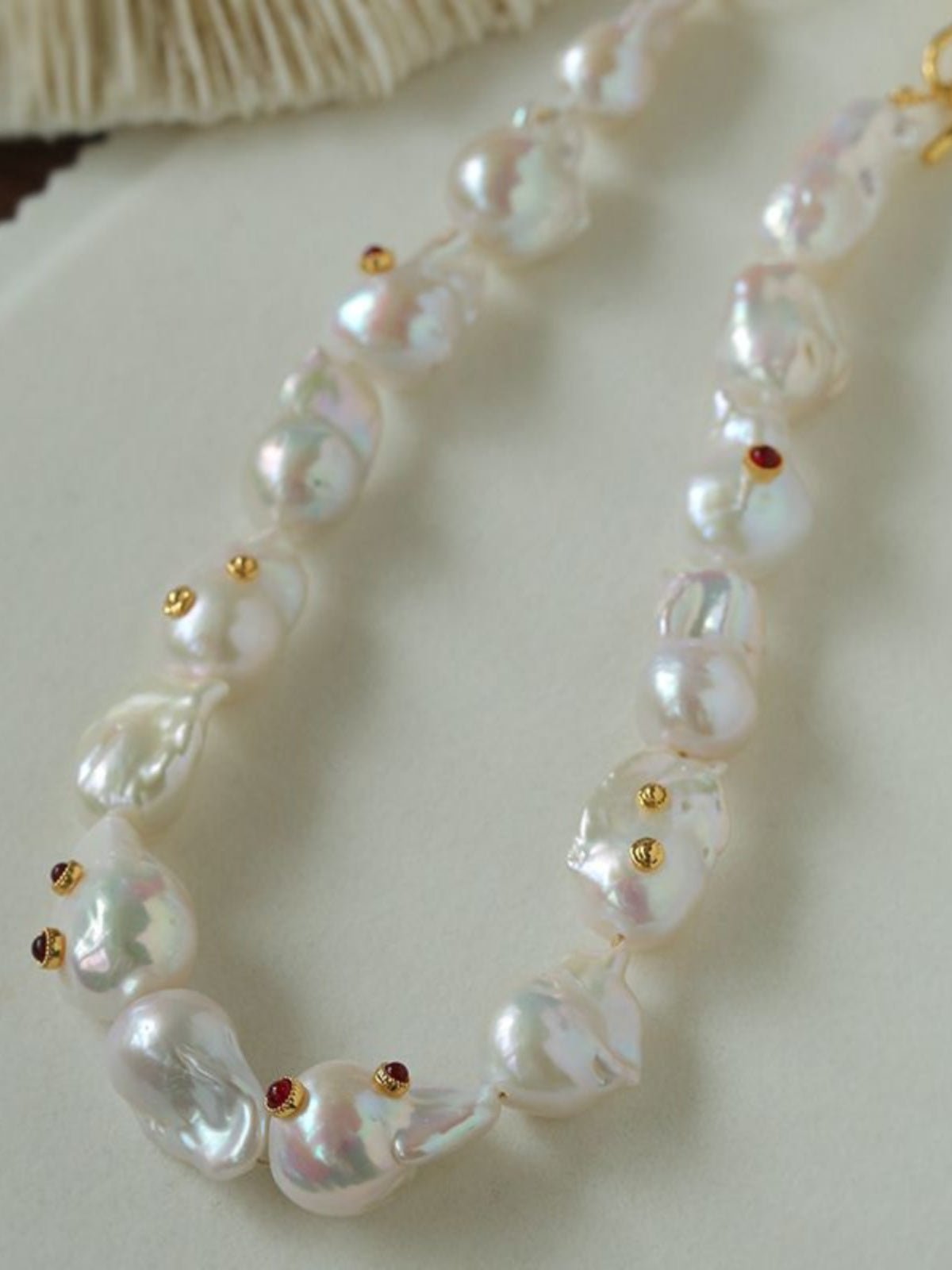 Large Baroque Colored Diamond Pearl Necklace - floysun