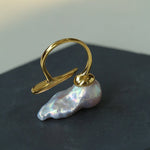 Large Baroque Pearl Open Ring - floysun