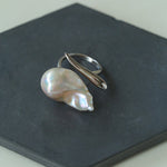 Large Baroque Pearl Open Ring - floysun