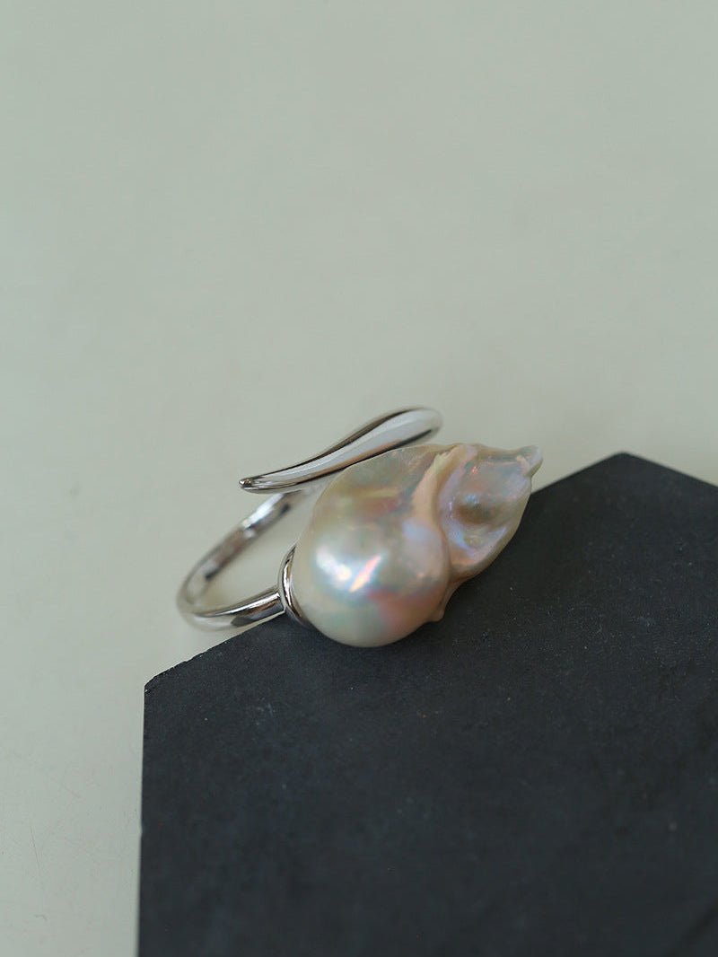 Large Baroque Pearl Open Ring - floysun