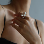 Large Baroque Pearl Open Ring - floysun