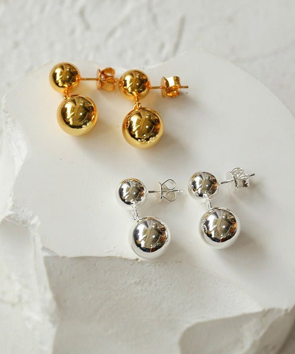 Large & Small Gold Balls Earrings - floysun