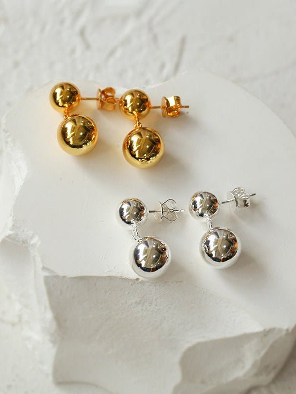 Large & Small Gold Balls Earrings - floysun