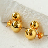 Large & Small Gold Balls Earrings - floysun